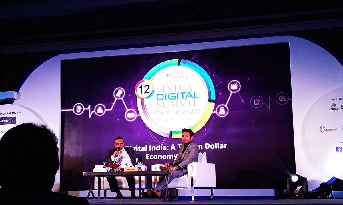 pushpendrapatel's tweet photo. A Trillion Dollar Economy by 2022. Some nice insights by many leaders. Nice to hear you all @vijayshekhar @dilipasbe @RajanAnandan @sunilbajpai @DineshAgarwal #MurugavelJanakiraman New Ecosystems, development plans. We will soon stand out. #12IDS #indiadigitalsummit https://t.co/6WDdugdBJT