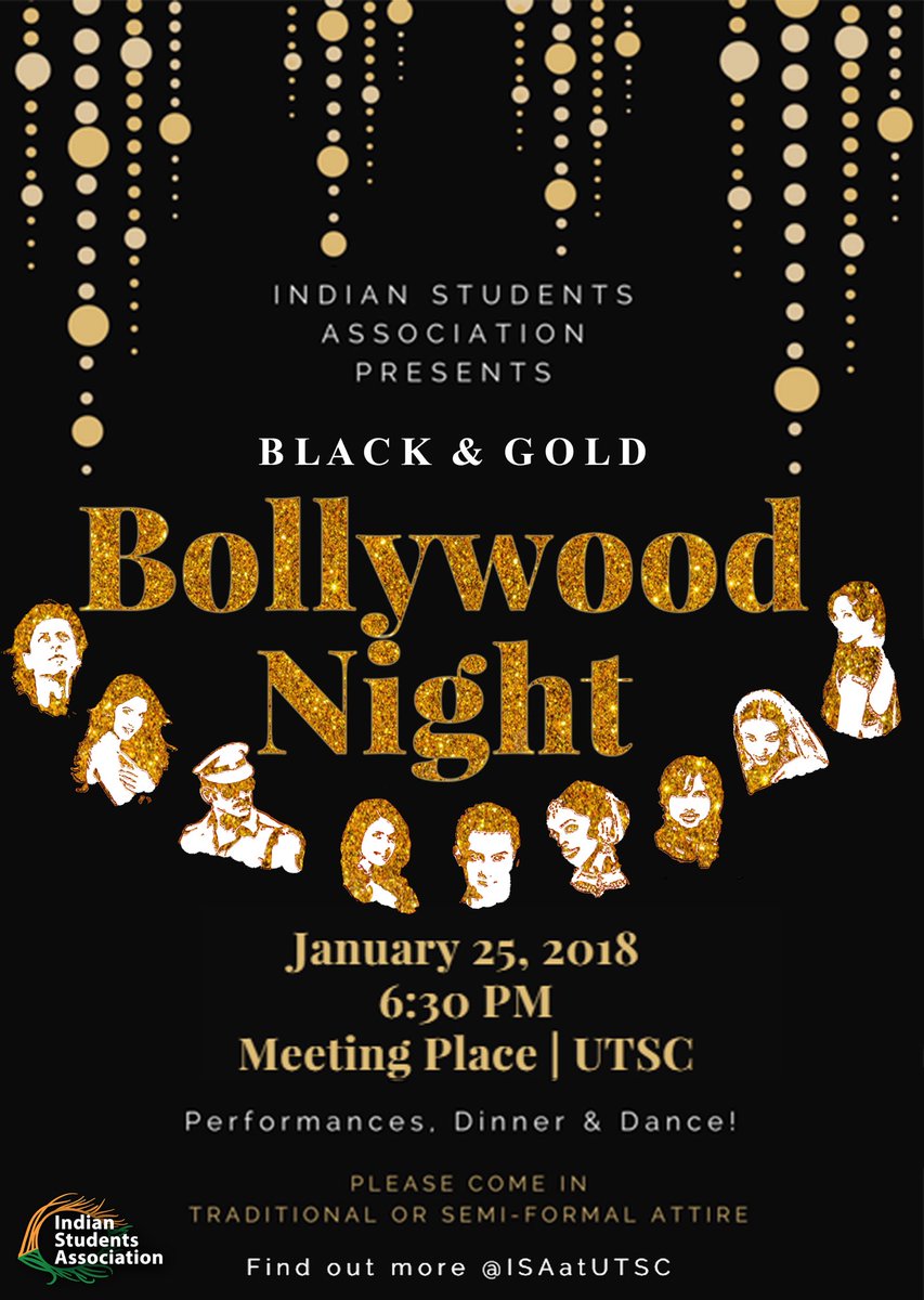 ISAatUTSC's tweet image. Join us at Bollywood Night next Thursday! Tickets are selling fast so get them while they last 😱 facebook.com/events/1591253…