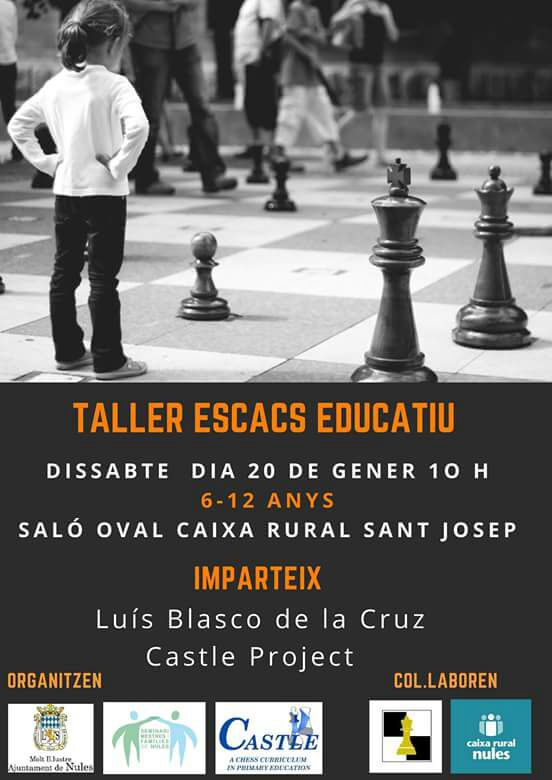 Este fin de semana en <a href="/NulesInfo/">Ajuntament de Nules</a> estará impartiendo una conferencia sobre <a href="/castleprojectEU/">Castle Project</a> y un taller de #AjedrezEducativo . Estarán conmigo las profes del Ceip Jaume I que han llevado a cabo el proyecto <a href="/mariasalesg/">María Sales</a> <a href="/SusanaDelaPoza/">Susana De la Poza</a>