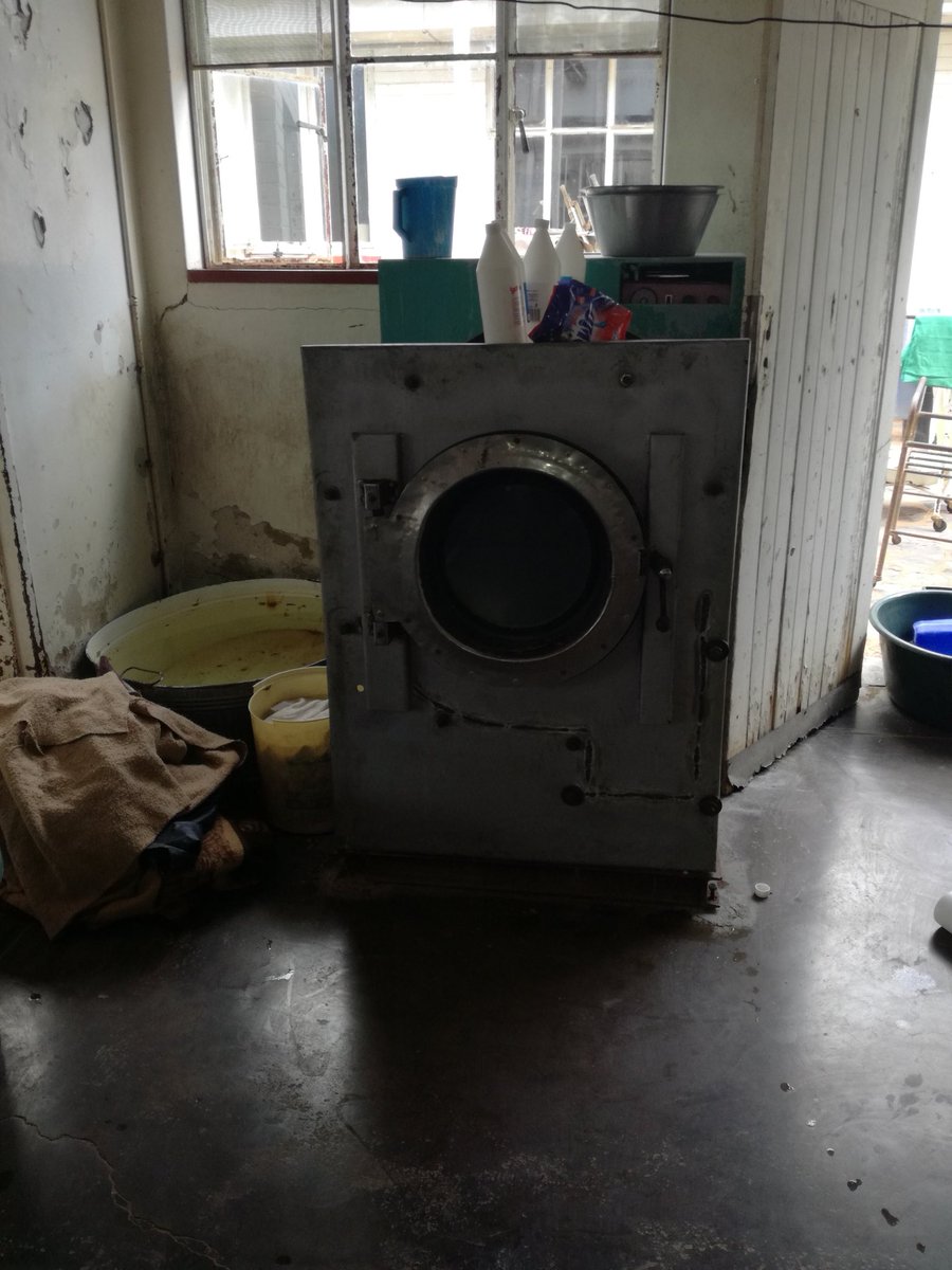 ZimMedicalAssoc's tweet photo. A scene from one of our hospitals. The laundry machine broke down years ago. Staff doing laundry manually exposing themselves &amp; other patients to infections. @MoHCCZim #100dayplan silent on infrastructure &amp; equipment rehabilitation. Safe working environment are a strong motivator https://t.co/1zRIHfmD1v