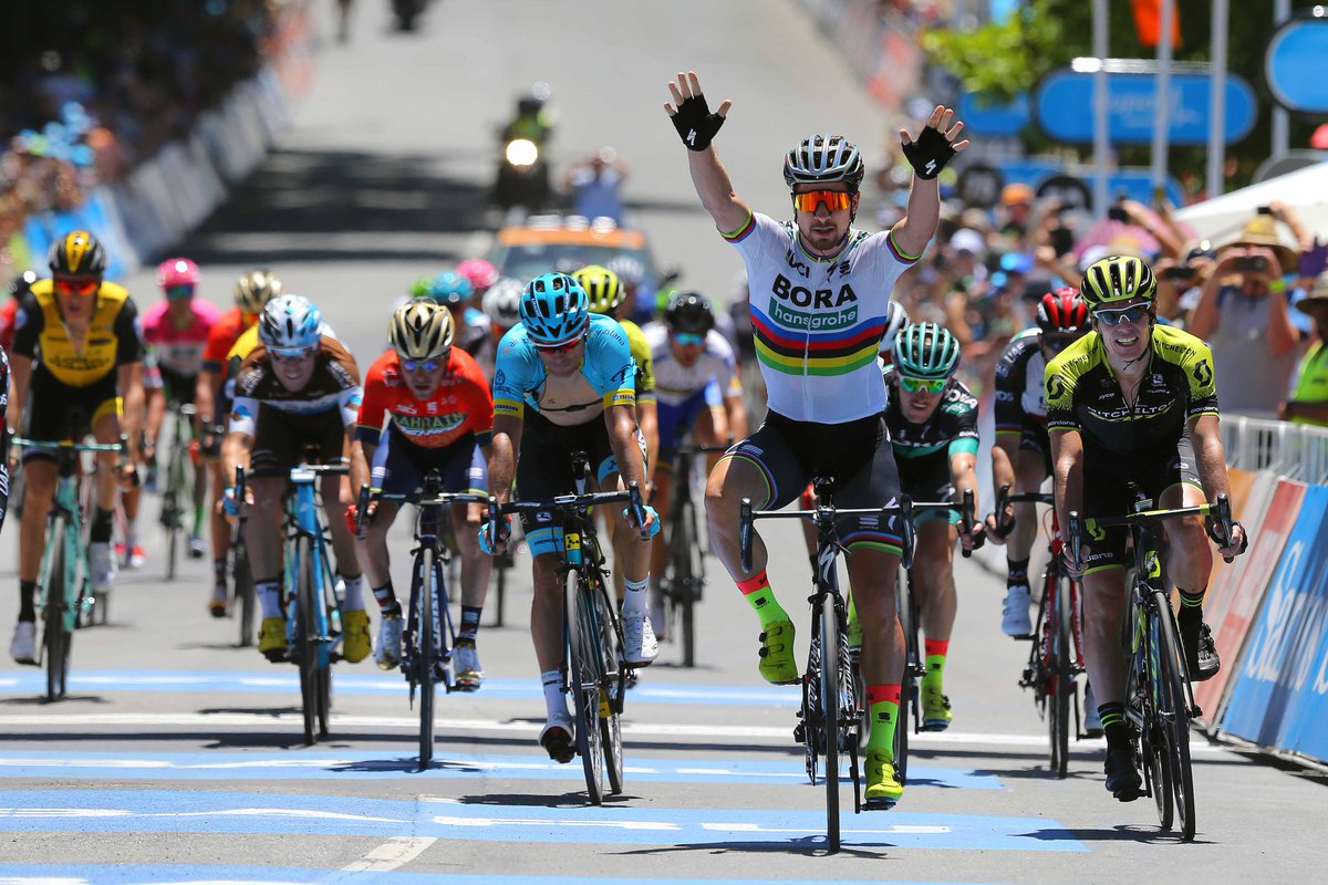 🔴 1st UCI WorldTour victory in 2018 for our UCI World Champ 🌈 <a href="/petosagan/">Peter Sagan</a> 👏 👍 #TDU #UCIWT