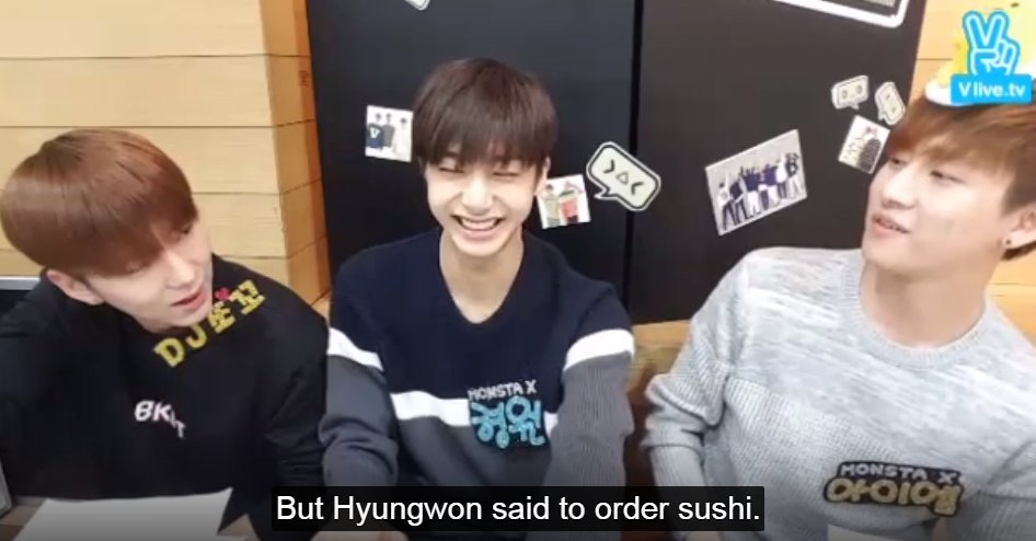 hyungwon treating changkyun expensive sushi on his birthday. changkyun was about to order chicken but hyungwon's like "no honey, I got this."