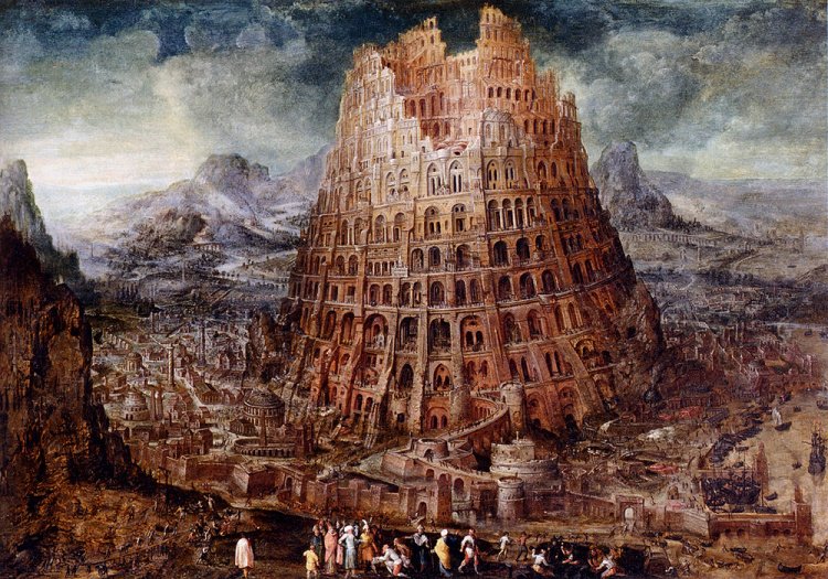 For Hindus hearing it for the first time- The 'Tower of Babel' is a story in the Jewish book of Genesis. The arrogant king of Babylon tried to build a tower that would reach the heavens. The angry Jehovah cursed them so that the workers began speaking in a 100 different languages