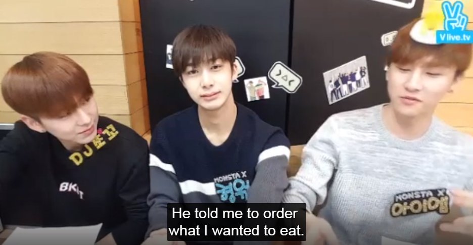 hyungwon treating changkyun expensive sushi on his birthday. changkyun was about to order chicken but hyungwon's like "no honey, I got this."