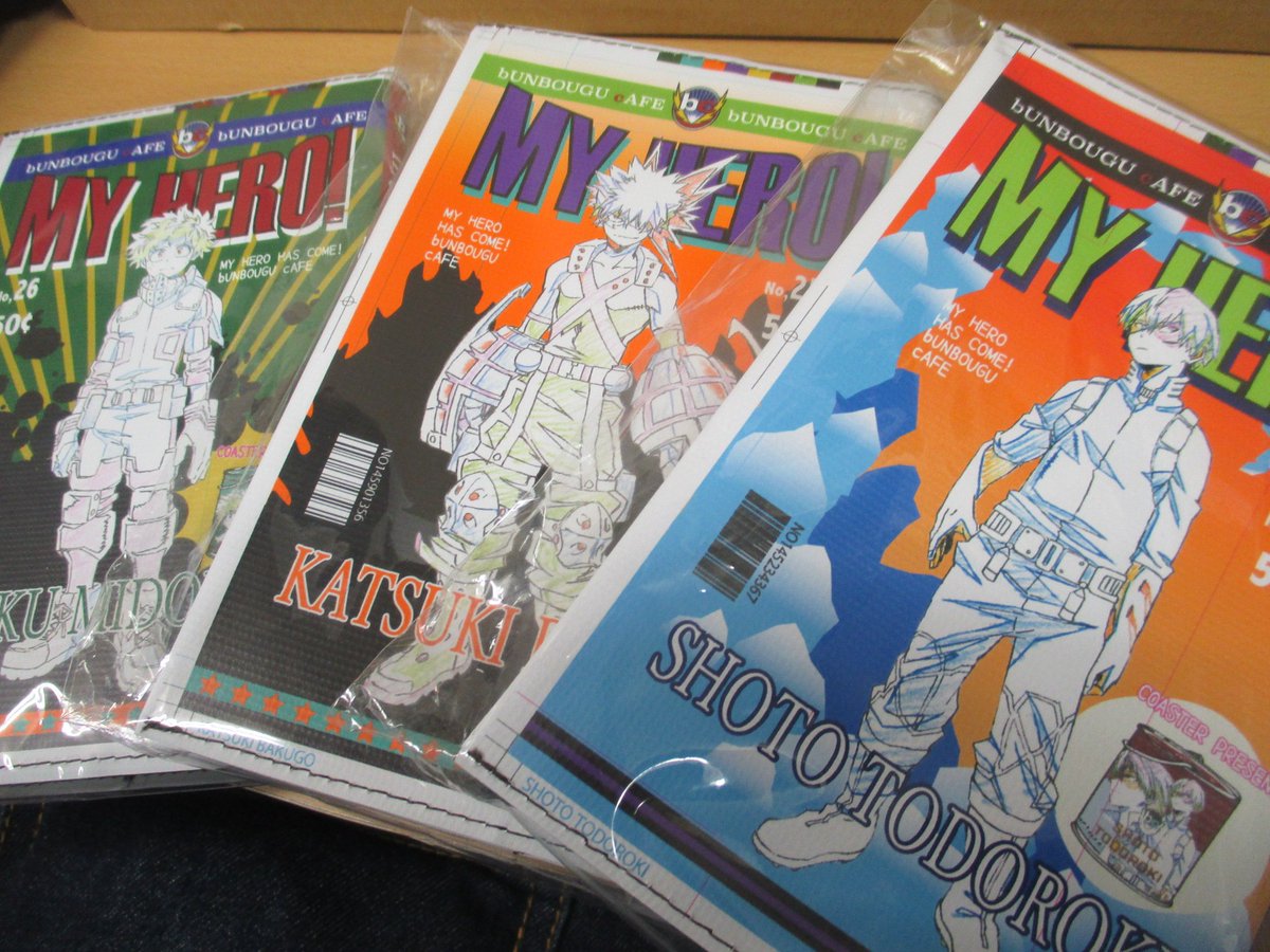 アニメイト仙台 グラッテ仙台 元気に開店中 僕のヒーローアカデミア 文房具カフェ アンテナショップ開催中 アメコミ風 ブックカバー ノート付 これはかっこいいみや なんとヒロアカコミックスも入っちゃうみや 丈夫で安心 長持ちみや