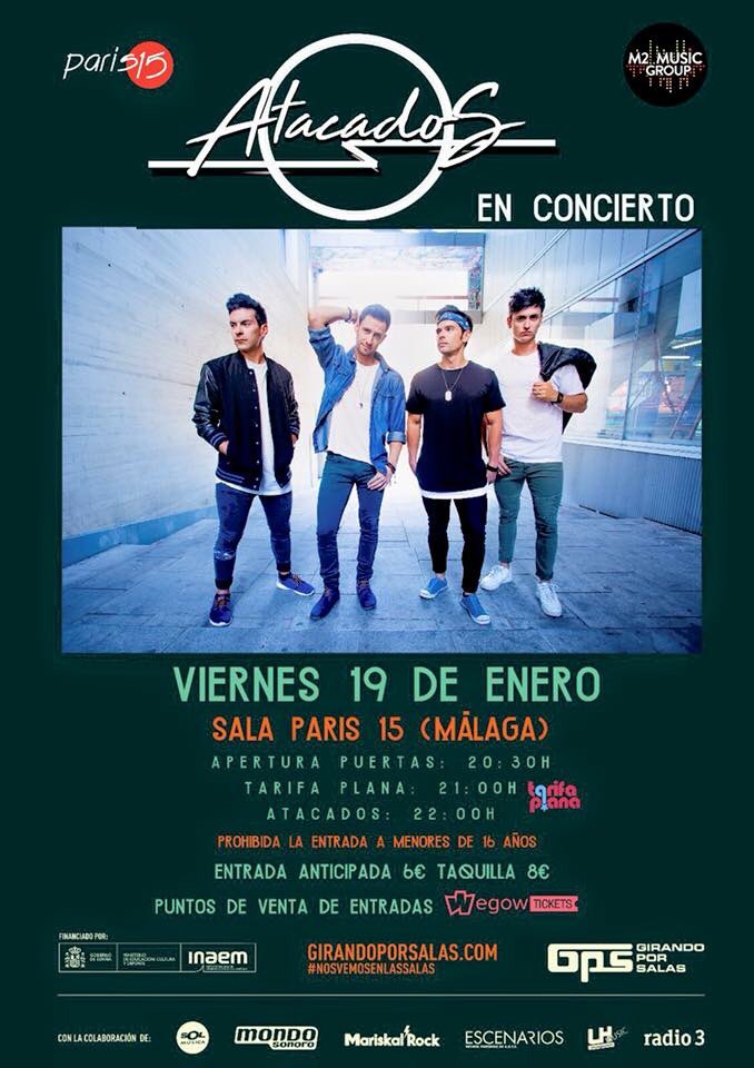 METSE_oficial's tweet photo. Hoy @AtacadosOficial comienza su gira de invierno en la #SalaParis (Málaga), con @lostarifaplana como teloneros!!!! No os los perdáis!!! https://t.co/Rlxq0AXl5q https://t.co/f4t2LomC9V