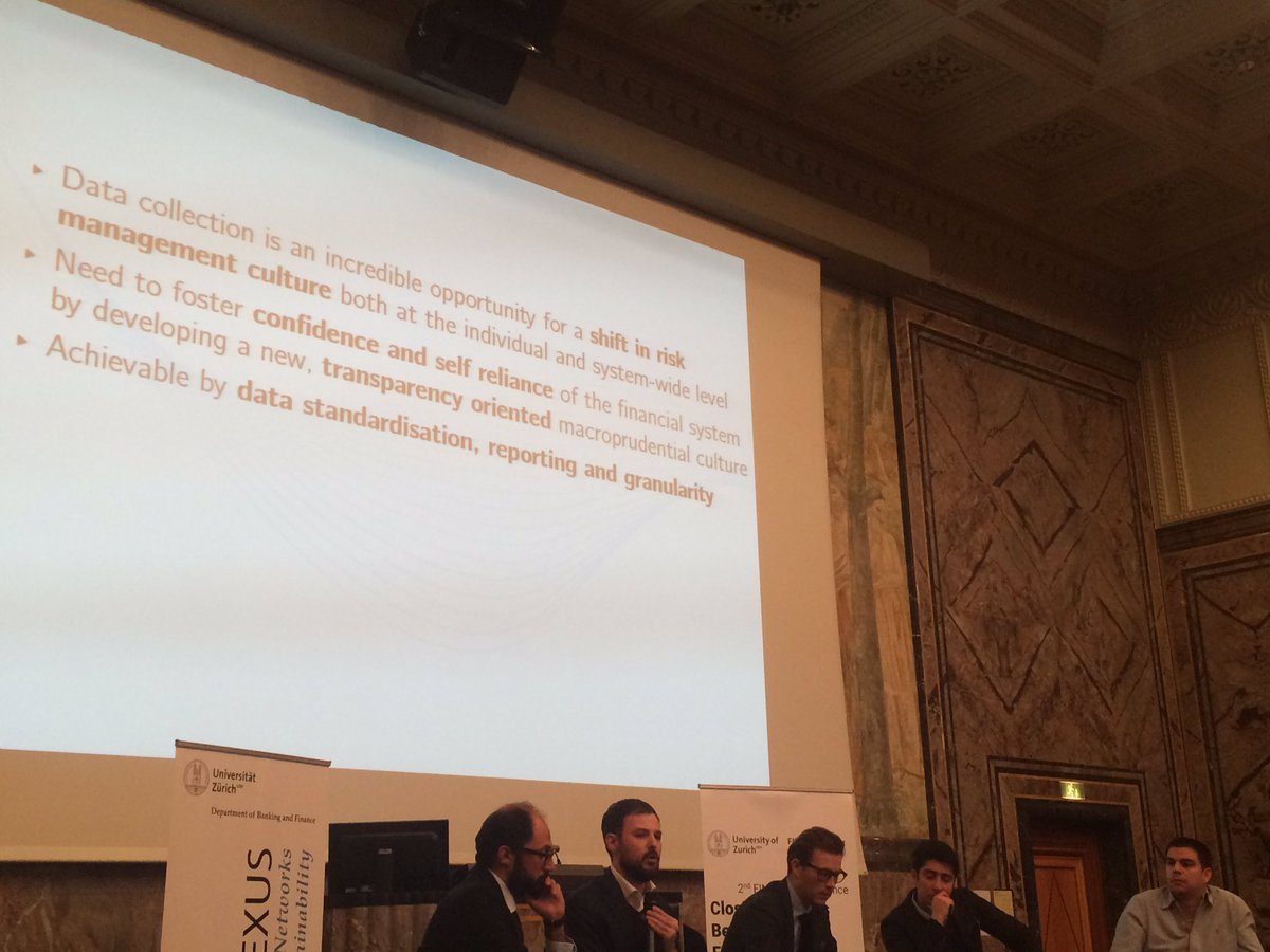 StefBattiston's tweet photo. #FINEXUS2018 Marco D'Errico: data granularity + rethinking contagion are crucial to manage systemic risk @SimPolProject https://t.co/y1F6w6BGHa