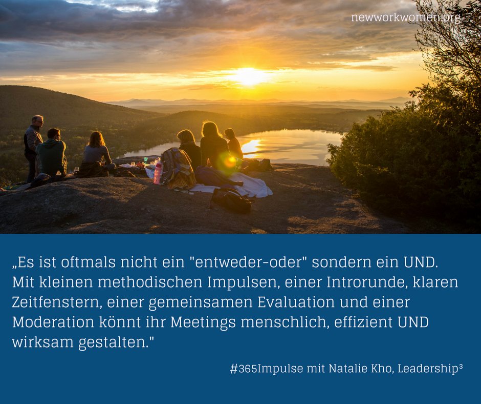 NewWorkWomen's tweet photo. Wie sieht es eigentlich mit Eurer Meeting-Kultur aus? Alles top? 
Oder doch eher flop? Dann lasst Euch heute von @kho_natalie @leadershiphoch3 inspirieren.

#NewWork #NewMeetings #NewCulture #365Impulse https://t.co/TKQsSPKmo0