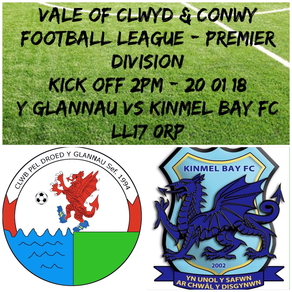 CPD Y GLANNAU (@y_glannau) on Twitter photo *** NEXT MATCH ***
Saturday 20th January 2018
Kick off 2pm
Y Glannau Vs <a href="/fc_kinmel/">🏴Kinmel Bay FC🏴</a> *** NEXT MATCH ***
Saturday 20th January 2018
Kick off 2pm
Y Glannau Vs <a href="/fc_kinmel/">🏴Kinmel Bay FC🏴</a>