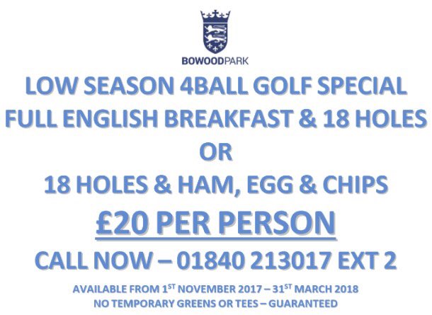 BowoodParkGolf's tweet photo. Remember folks - you can take advantage of this little beauty right up until 31 March. 

NO temporary greens ✅
NO temporary tees ✅
NO fairway mats ✅
Excellent hospitality ✅
Value for money ✅✅✅✅✅

01840 213017 ext 2

See you soon. 😀👌🎯⛳️ https://t.co/uJoAQ1Ltzu
