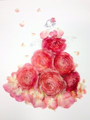 華やかな草花のドレスにうっとり イラストと花を組み合わせたアート作品が心惹かれる美しさ ねとらぼ
