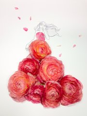 華やかな草花のドレスにうっとり イラストと花を組み合わせたアート作品が心惹かれる美しさ ねとらぼ