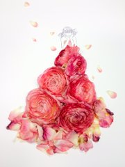華やかな草花のドレスにうっとり イラストと花を組み合わせたアート作品が心惹かれる美しさ ねとらぼ