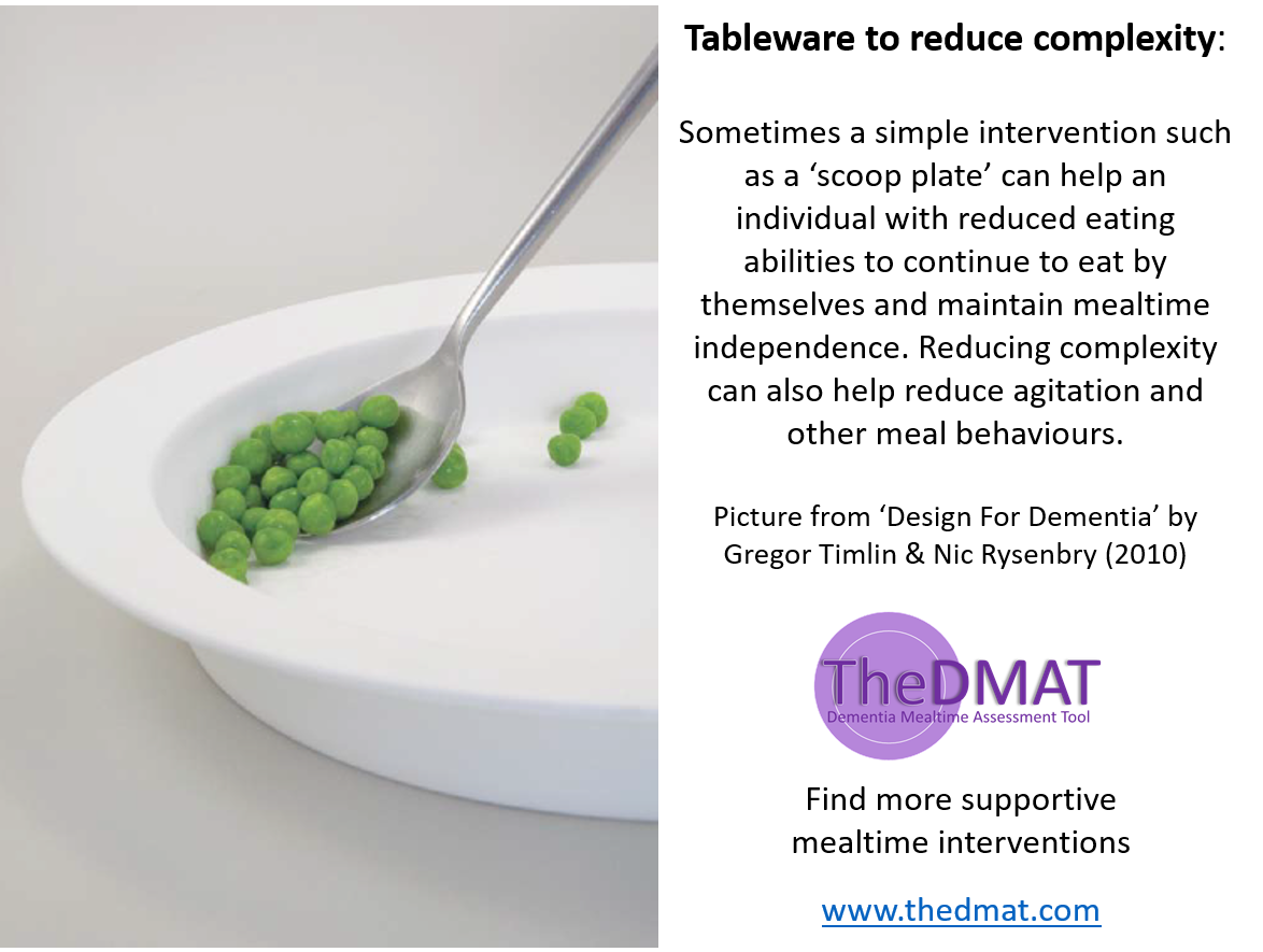 TheDMAT's tweet photo. Mealtimes for people with later stage #dementia can be complex If you are a #carer providing mealtime care and/or feeding assistance do not foster dependence. With the right support and #personcentered approach individuals can feed themselves more independently... https://t.co/PWD9Vov1BI