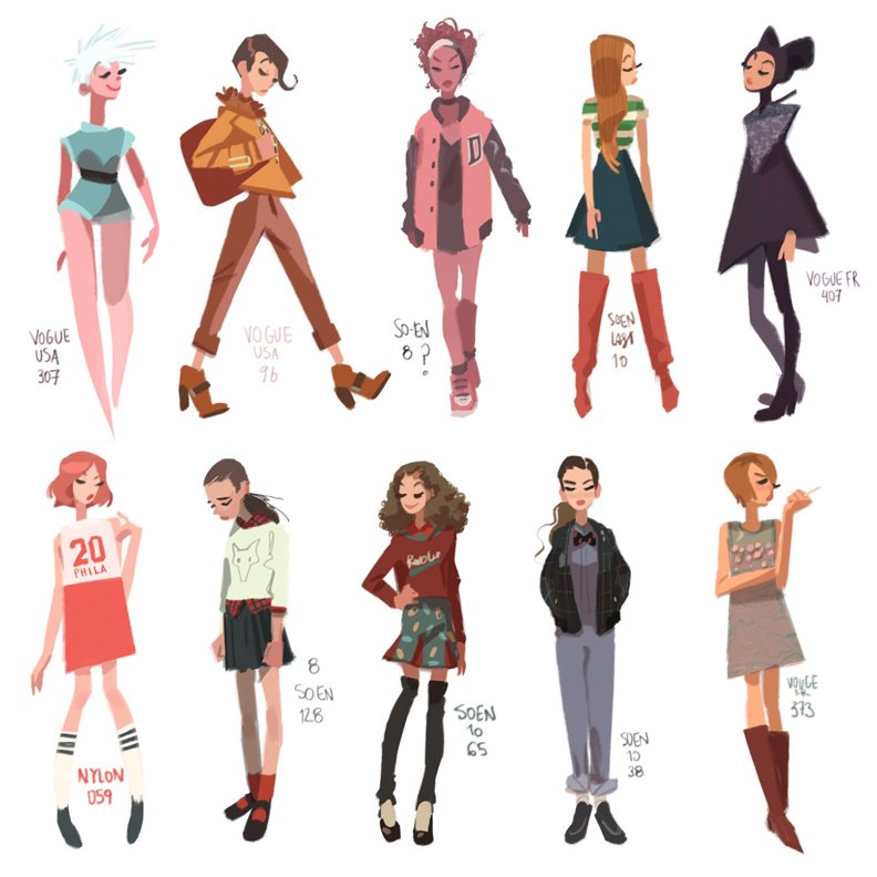 EtheringtonBros's tweet image. Today&apos;s reference for #LEARNUARY is this STUNNING set of fashion studies by the always excellent @anna_cattish! A great exercise, breaking down costumes to GEOMETRIC SHAPES creates supremely BOLD and VARIED forms! INSPIRATIONAL! #characterdesign #gamedev #animation #Fashiondesign