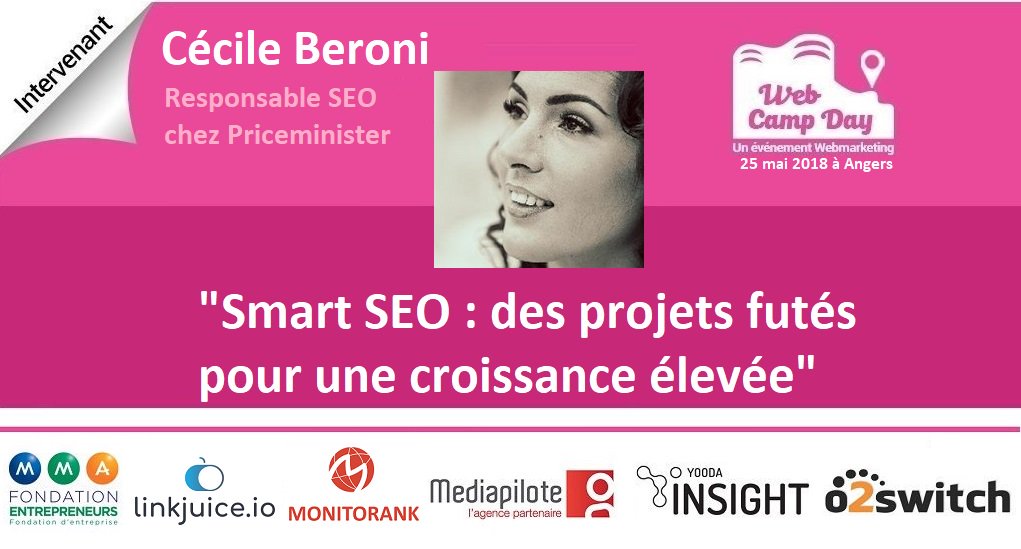 #WebCampDay #Intervenante #SEO : Cécile Beroni (Responsable SEO chez <a href="/priceminister/">PriceMinister est devenu Rakuten</a>) sera présente pour nous parler de "Smart SEO : des projets futés pour une croissance élevée".

💟Merci à elle pour avoir répondu présente💟

Lire son interview : webcampday.com/interview-inte…