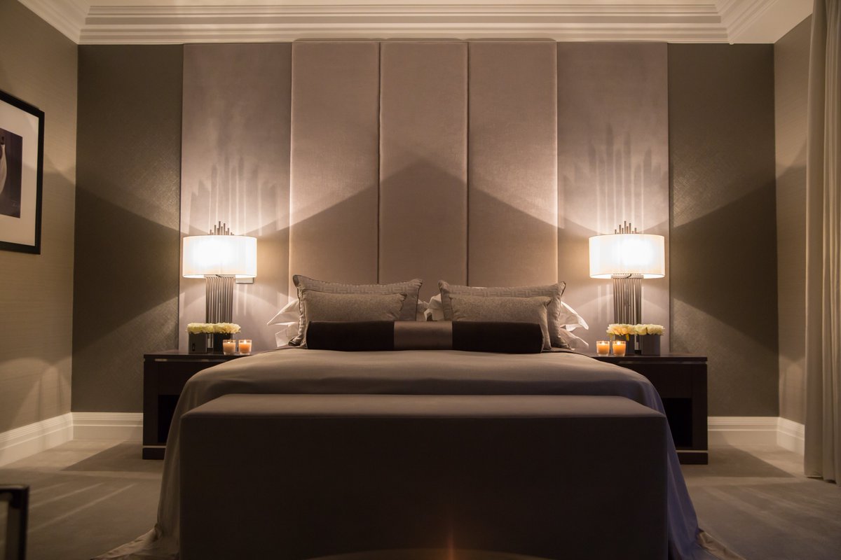 Stunning master bedroom from our latest project. Thanks to the following for gorgeous pieces and fabrics: <a href="/sofaandmore/">Sofa & More</a> @StarkCarpetUK <a href="/tekturatalk/">Tektura Wallcoverings</a> <a href="/RVAstley/">Astley</a> <a href="/M_Northcroft/">Michael Northcroft</a> <a href="/Sueno_Beds/">Sueño</a>