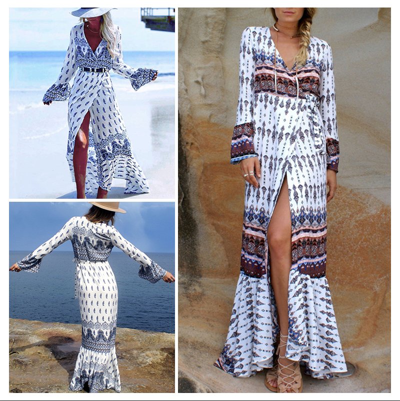 oshoplive's tweet photo. Pretty Chiffon Bohemia Floral Front Split with Tie Long Sleeve Maxi Dress: https://t.co/mGX51rJ6Bj ☺️🐘💙💜💗 https://t.co/sqvHL1MFCT