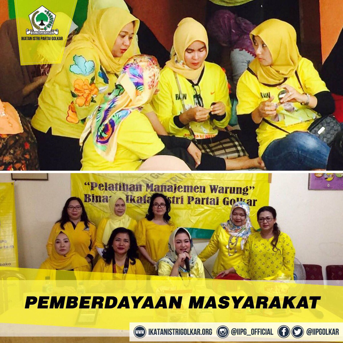 iipgolkar's tweet photo. Pengurus Ikatan Istri Partai Golkar memiliki visi untuk memberikan kontribusi aktif demi kesejahteraan masyarakat salah satunya dengan melakukan kegiatan pemberdayaan.
#iipg #iipgolkar #programiipg #pelatihan #pemberdayaanmasyarakat #masyarakat https://t.co/DIgfOBee1r