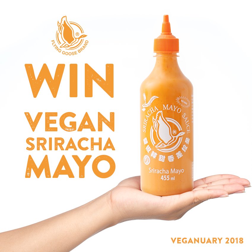 FOLLOW &amp; RT to enter our #competition...

You could #WIN a bundle of our #Sriracha Mayo!

#FreebieFriday #Veganuary