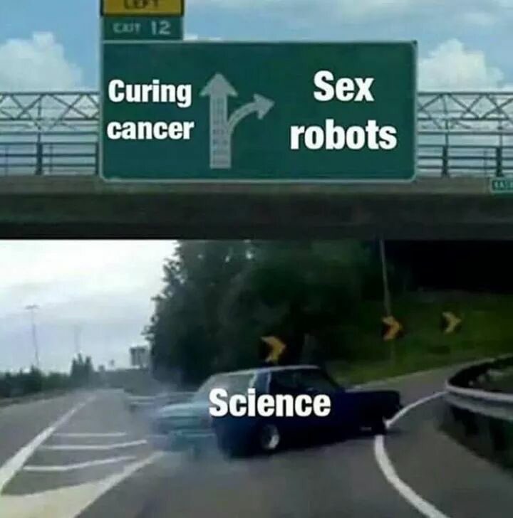 ETVPod's tweet image. Basically we’re gonna cure cancer by inventing a sex bot that sexes the cancer out of you. That might seem circuitous, but trust us, we’re science. #VoidScience @seriouspod