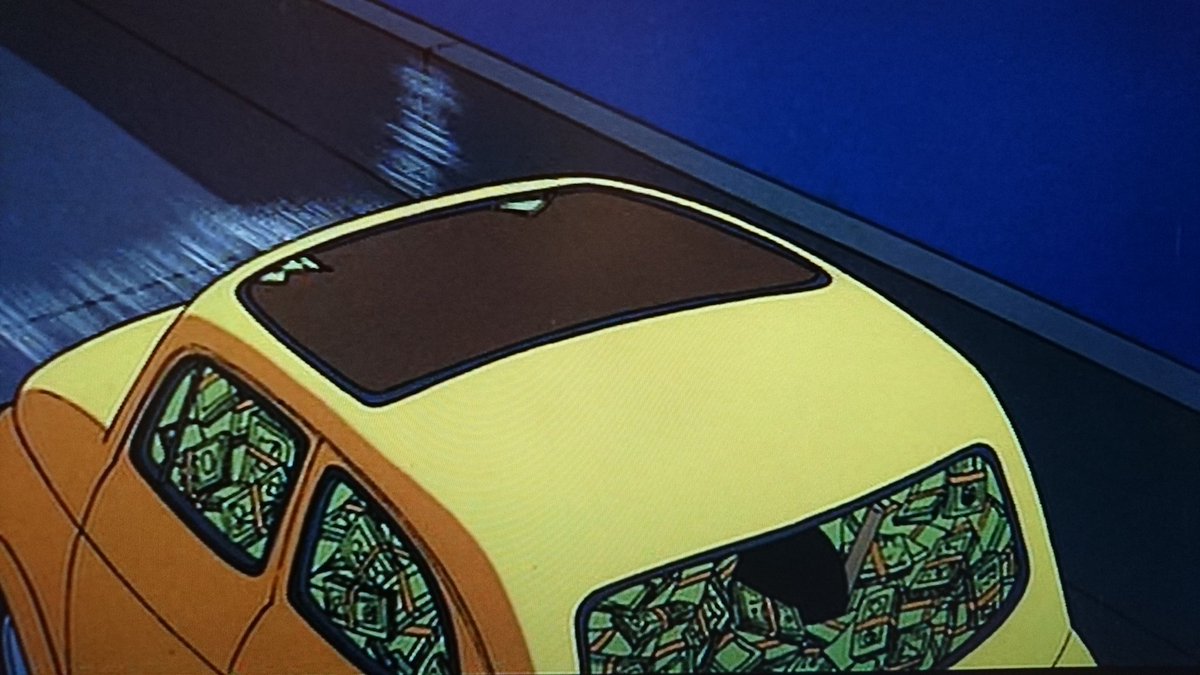 しまちゅう お気づきの方はいただろうか ルパンと次元がゴート札をばらまくこのシーン 車の後部座席に五右衛門がいたことを Ntv ルパン三世カリオストロの城 金曜ロードshow