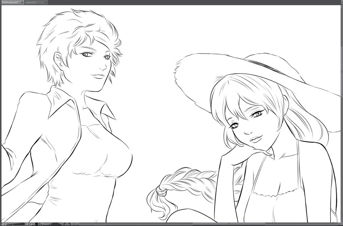 MavComics's tweet photo. Still working on a small character styudy, in the meantime they doubled (PS: they're twins)

#OC #WIP #strawhat #jacket #pinup #twins #braid https://t.co/N6Cod7TGKV