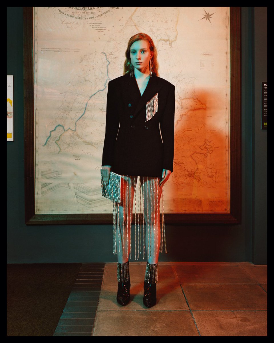 LOOK 05 PRE FALL 2018 Photographed by #LaurenceEllis featuring model #DemyDevries on location at The Potteries Museum & Art Gallery, Stoke-On-Trent #ChristopherKane #PreFall18