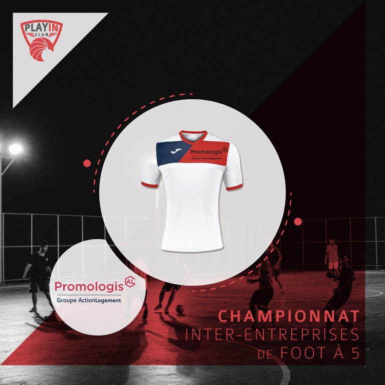 Promologis's tweet photo. ⚽  Hâte de participer au #PlayInClub , 1er championnat de #foot à 5 inter-entreprises d' @Occitanie ! #FF + Un grand merci à @Playinclub  pour l'organisation de cet événement 😃 ! On en profite pour vous dévoiler le beau maillot de l'équipe Promologis 👕. #football #toulouse https://t.co/Aeix9dkjbk