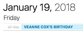 A Very Happy Veanne Cox\s Birthday to you and yours from me and mine 