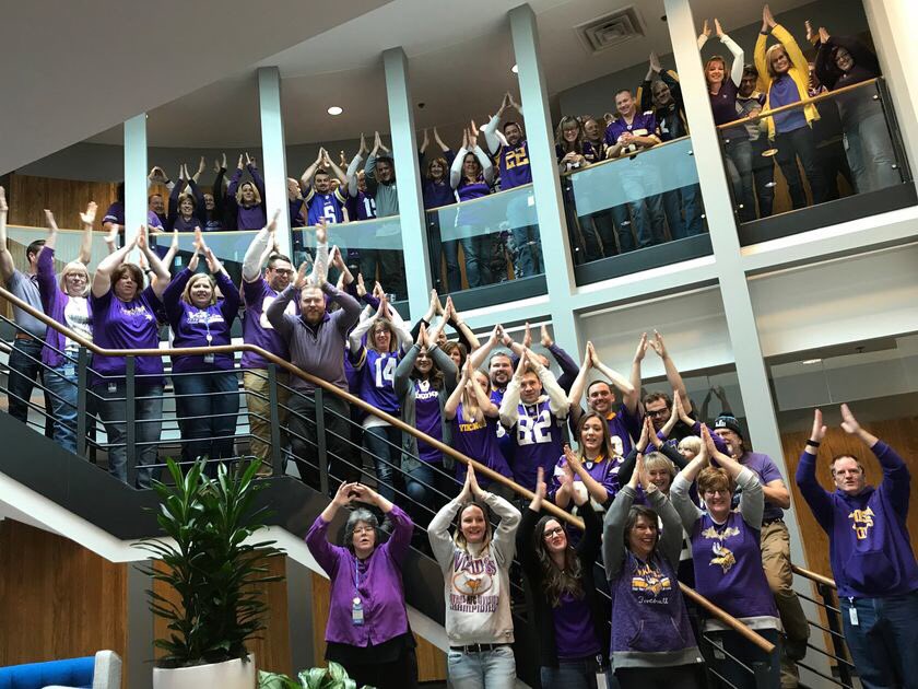 madzie_n's tweet image. The @Uponor squad is ready for Sunday. #SKOL 😈