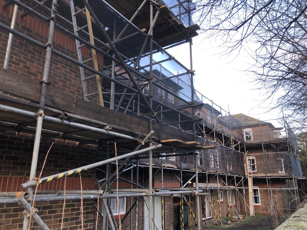 SamScaff2003's tweet photo. Section 1 competed in #Dorchester today for the installation of new windows. #Dorset #Scaffolding #Teamwork #SamScaff https://t.co/i78LHoeiKE
