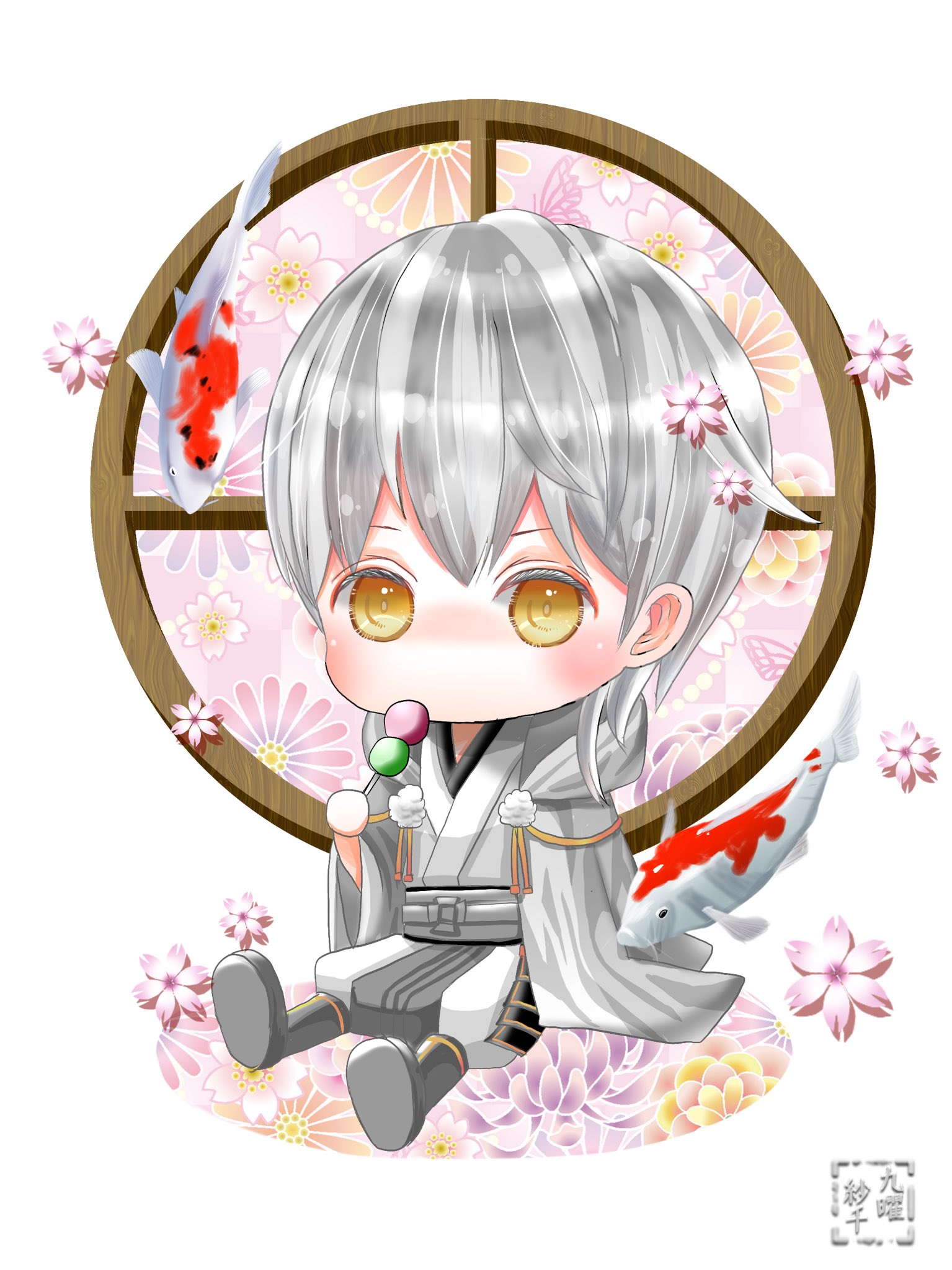 九曜 紗千 ちび鶴ちゃんあげ 刀剣乱舞 鶴丸国永 和 Ibispaint ちびキャラ とうらぶ T Co Eed1zhukho Twitter