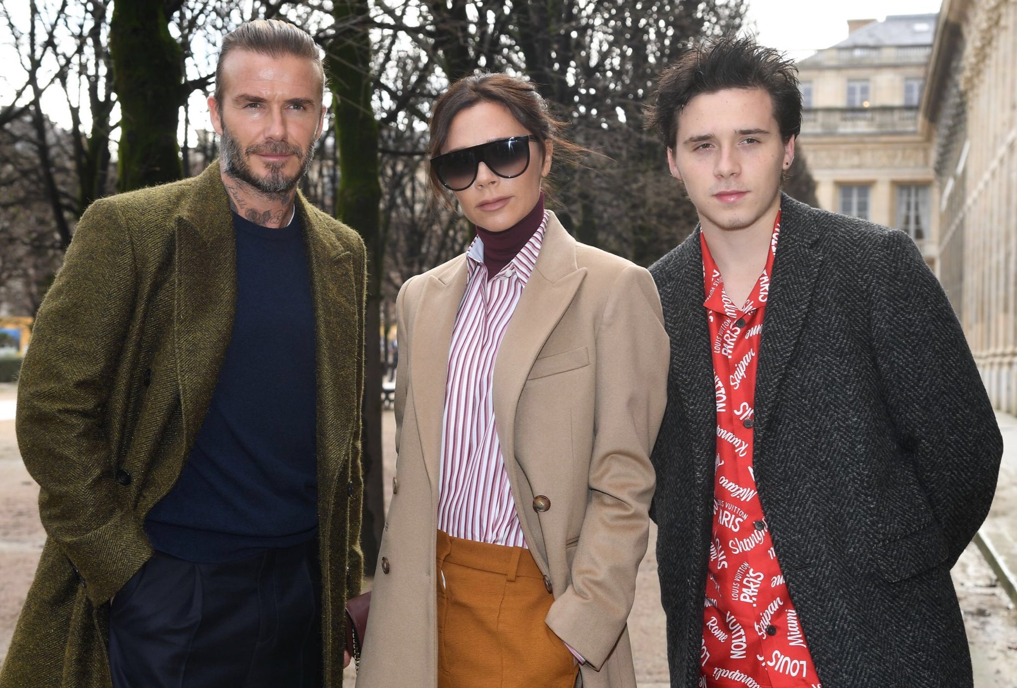 Mike Sington on X: David and Victoria Beckham take their son Brooklyn to  the Louis Vuitton Menswear Fall/Winter 2018-2019 show at Paris Fashion  Week. My parents took me to the zoo once.