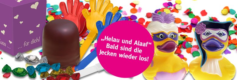Karneval 2018: Helau und Alaaf! Die Jecken sind wieder los! Kamelle und  Wurfartikel für Ihren Karneval / Fasching. Anfragen an:  info@werbedrehpunkt.de