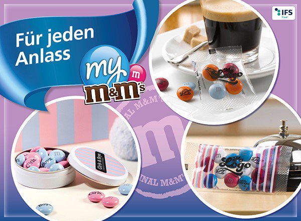 Jeder Anlass ist der richtige...für My M&amp;M’s®
Schokolinsen mit dem einzigartigen Aufdruck von Logos, Botschaften und Bildern, verzaubern den Moment.
Werbewirkung schmeckt! Anfragen an: info@werbedrehpunkt.de