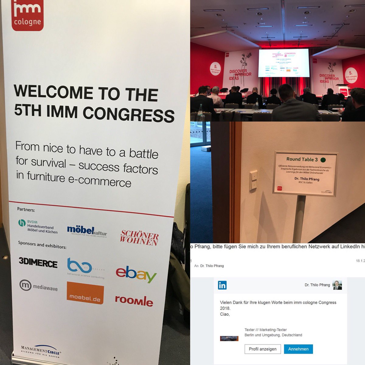 ThiloPfrang's tweet photo. Danke @imm_cologne !
#immcologne #immcologne2018 #immcongress #BehavioralEconomics #Retourensenkung #Retouren https://t.co/EIALwlnszY