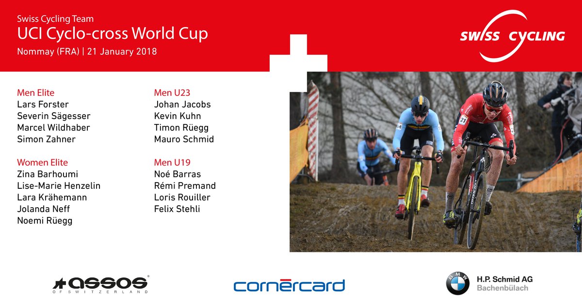 swisscycling's tweet photo. The next Cyclo-cross World Cup will take place in Nommay 🇫🇷 on Sunday. Here are the Swiss selected athletes.
For more information: https://t.co/Y43RdznzBy https://t.co/qGAbfufhva