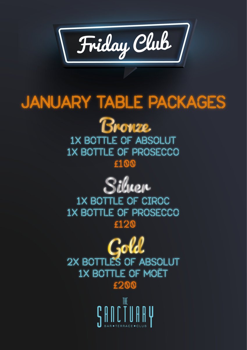 Get the Whatsapp group messaged with a call to arms.... IT’S FRIDAY BABY 💎
Table packages starting from £100 - message us on FB for enquiries and FREE guestlist bookings!