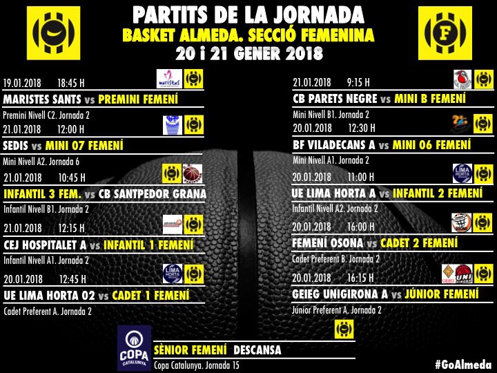 ASRBasketAlmeda's tweet photo. Aquest cap de setmana...@FemBasketAlmeda 🚍🚌 #ontour 
#IF3ALM únic equip que jugarà al #pavellóAlmeda diumenge a les 10:45!!

#goAlmeda #jornadaAlmeda #basketAutèntic https://t.co/j9lobCzWIu