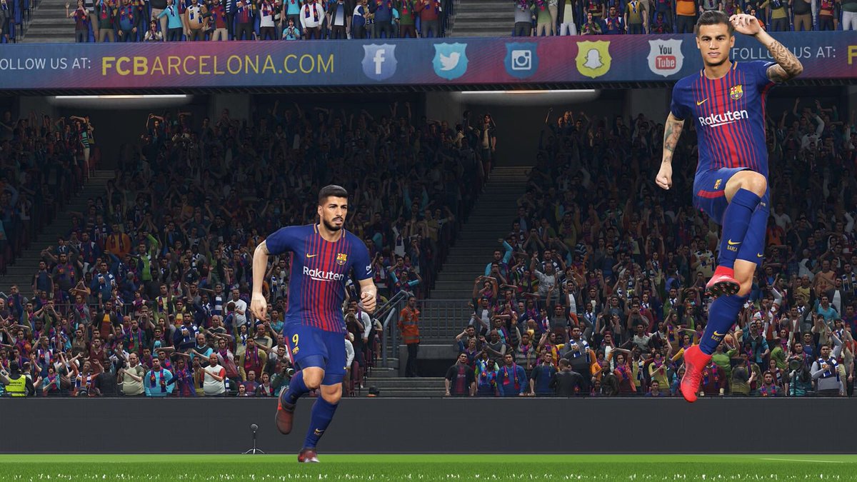 Yes, @LuisSuarez9! I look forward to celebrating many #FCB goals together like we are here in @officialpes. #PES2018
