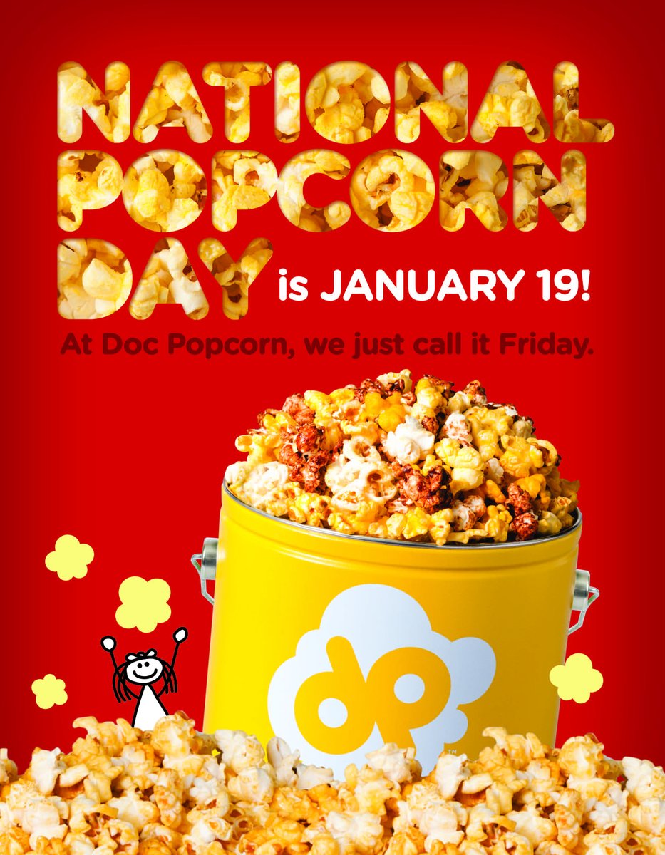 docpopcorn's tweet photo. #NationalPopcornDay Celebrate with Doc Popcorn! What's YOUR favorite flavor? https://t.co/iLPFqHqpmq