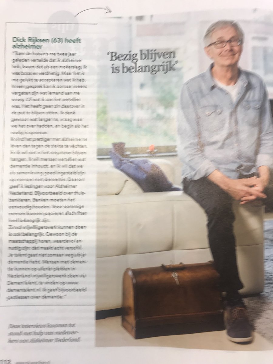 juliemeerveld's tweet photo. “De diagnose kwam als een mokerslag, maar het heeft geen zin in de put te blijven zitten” 2 geweldige voorlichters met dementie van @alzheimernl vertellen hoe zij dat doen in de Plus https://t.co/NvuDWSInlb