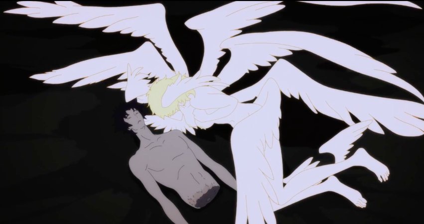  #DEVILMANcrybaby MASSIVE SPOILERS AHEADBy the end of the series we realise the other true (inverted) crybaby is Ryo/Satan. It’s only after he’s destroyed the thing he loves most, after Akira’s tears have all dried up that he learns to cry for another.