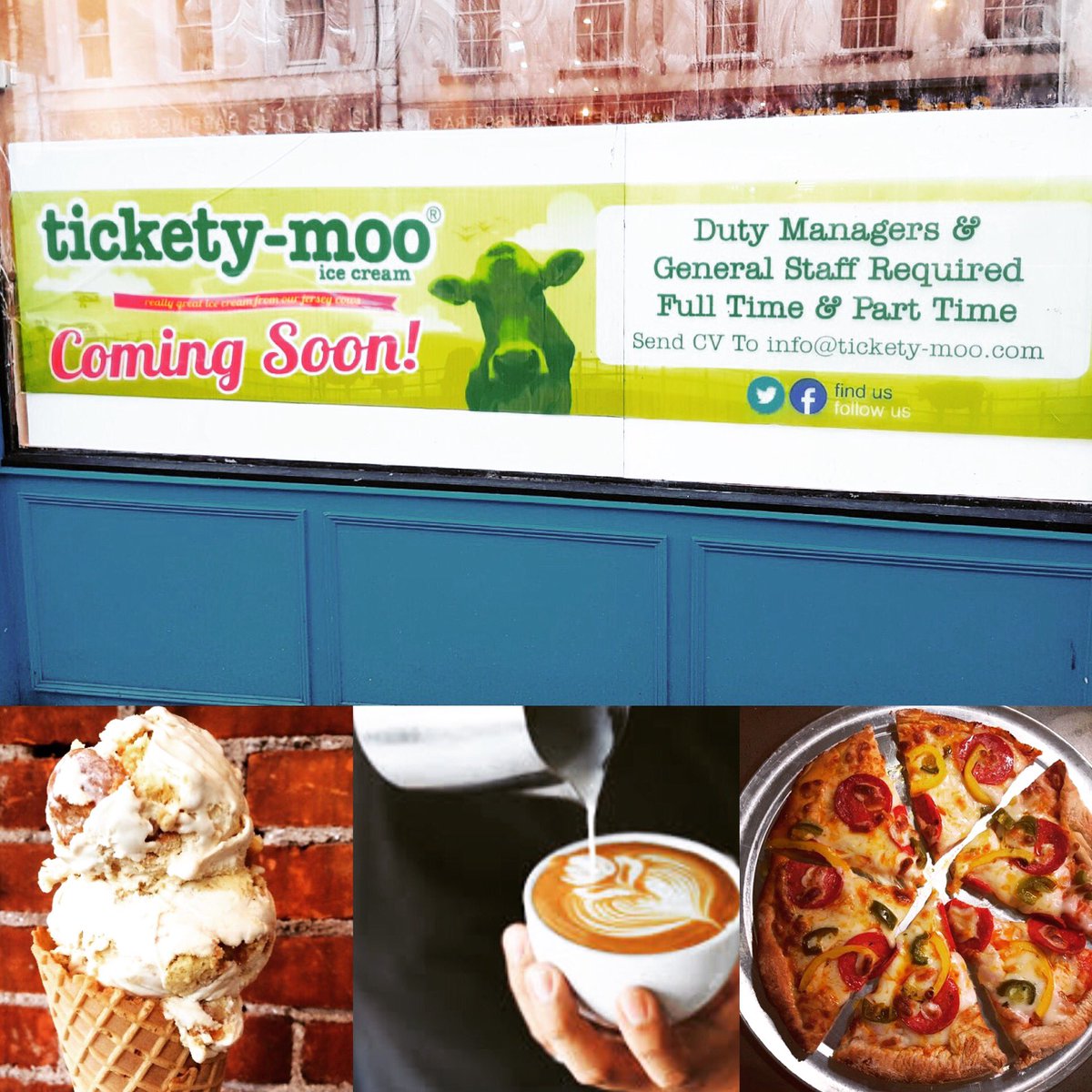 tickety_moo's tweet photo. We have some exciting news to share... ticketymoo is coming to town!! 
🍦Tickety Moo Ice Cream Barn🍦 will be open St.Patricks Weekend in ENNISKILLEN!
📝We are currently looking for deputy managers &amp; general staff (FT &amp; PT), please send CV to info@tickety-moo.com #ticketymoo https://t.co/t0wd5s03ez