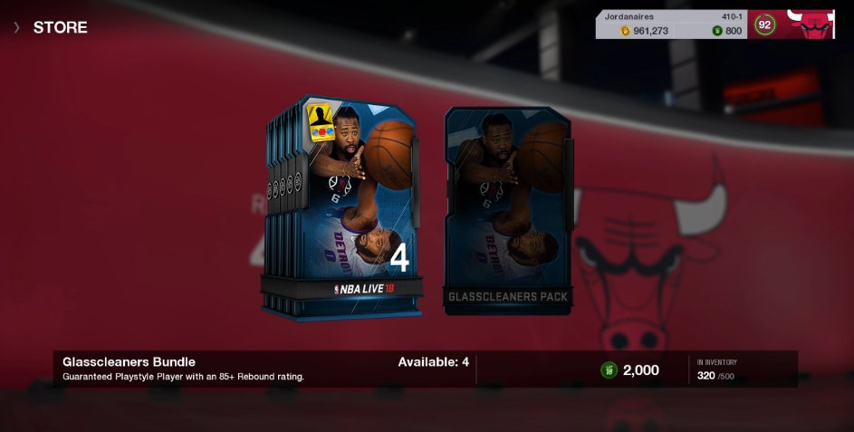 LUTNews's tweet photo. Today in LUT! #RookieLadderSolo #GlassCleanerPacks Bundle has a topper of 1 playstyle player with an 85+ Rebounding attribute! https://t.co/dt3KrQLlVY