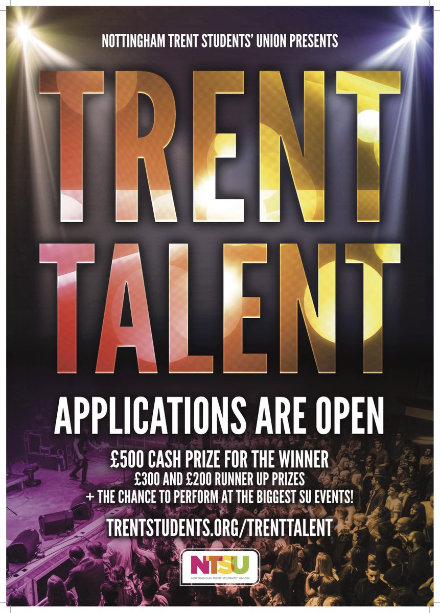 🎤 💃 🎷 **TRENT TALENT**🎤 💃 🎷

Showcase your talent with a £1,000 prize pool! Whether it's signing, sax, dancing or knitting, we welcome all talents

Sign ups are live now: trentstudents.org/top-navigation…
