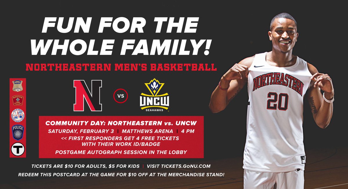D4CommunityServ's tweet photo. FUN FOR THE WHOLE FAMILY! @Northeastern Men's Basketball Sat, Feb 3rd at #MatthewsArena Time: 4 pm @northeasternpd @D4CommunityServ @BCYFcenters @E13CommunitySer @NUCrossing @YMCA_Boston
#Fun ๐
#Boston ๐
#Family ๐จโ๐ฉโ๐งโ๐ฆ
#Basketball ๐
#D4CommunityService ๐ฎ๐ฟโโ๏ธ https://t.co/VGie3pmpMI