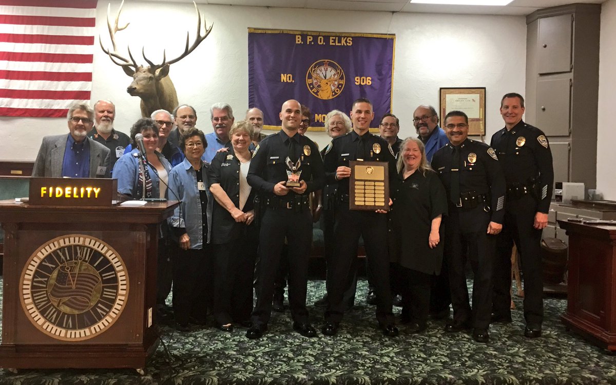 Very proud of Officers Sanchez and Varak who received the SM Elks “TOP COP” award last night for their crime fighting efforts in 2017.