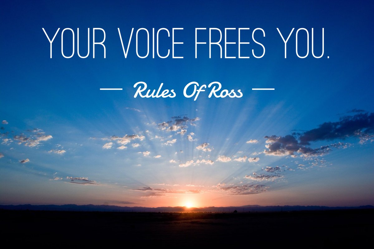 rulesofross's tweet photo. Your voice frees you. #rulesofross
. . . 
Sign-up for @rulesofross today by clicking the link in the bio.
. . .
#speakup #freedom
#realtalk #message https://t.co/JCPQPwNgTs